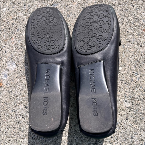 Michael Kors black leather loafers with chrome buckle, 9.5 - Picture 2 of 4